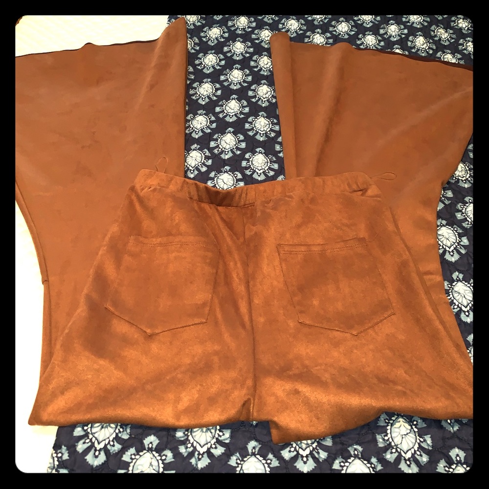 Suede Large Bell Bottom Pant